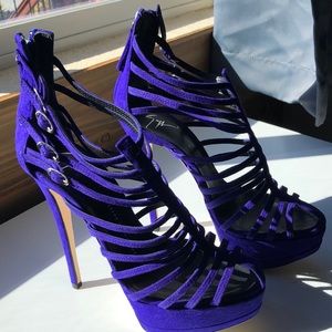 Giuseppe Zanotti  suede cage strappy  platform